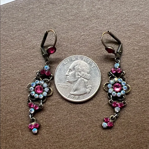 Michal Negrin pink and blue earrings - Picture 2 of 3